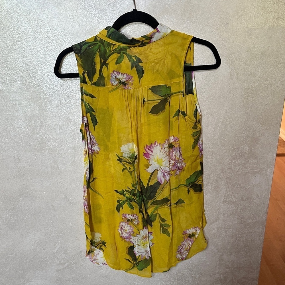 Maeve Yellow Floral Sleeveless Blouse size 4 - Picture 6 of 6